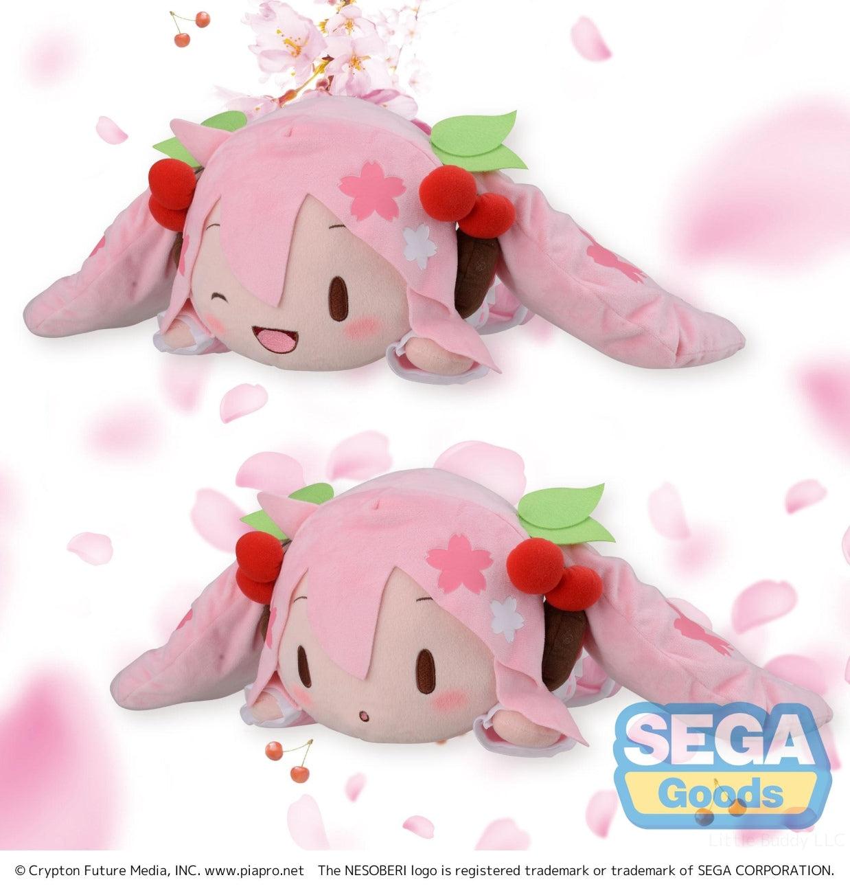 Nesoberi - (Lay-Down) - Hatsune Miku Series (2pcs Set) - SP Plush - Sakura Miku - 115-1058982