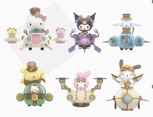 TOP TOY! Sanrio Steampunk Figure Series - Blind Box Asst (6 pcs full Set) - 2303132510101
