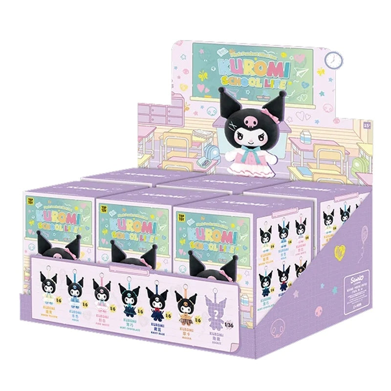 TOP TOY! Kuromi School Life Vinyl Plush Pendant Series - Blind Box Asst (6 pcs full Set) - 2303566610101
