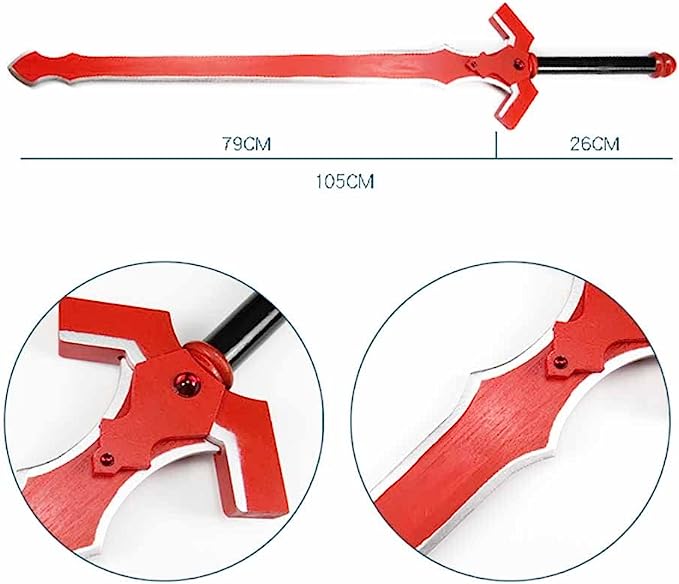 Wooden 40.5" Fantasy Red Sword - T3034