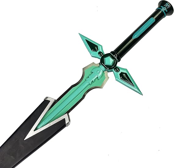 Metal 42" Green Long Sword w/ Wooden Sheath - CHF1002WD