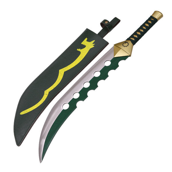 Metal 29" Fantasy Meliodas Sword w/ Faux Leather Sheath - CHF1046