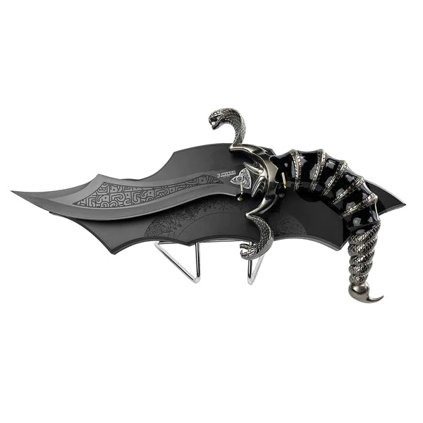 FANTASY EDGE 12" CURVED BLADE SCORPION DAGGER W/ STAND - KM1212