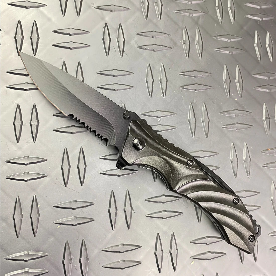 Falcon 8" Overall Spring Assisted Knife All Black - KS0647BK