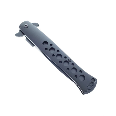 Falcon 9" Overall Metal Spring Assisted Knife With Black Coating - KS1109BK