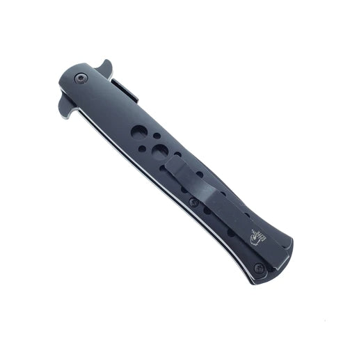 Falcon 9" Overall Metal Spring Assisted Knife With Black Coating - KS1109BK