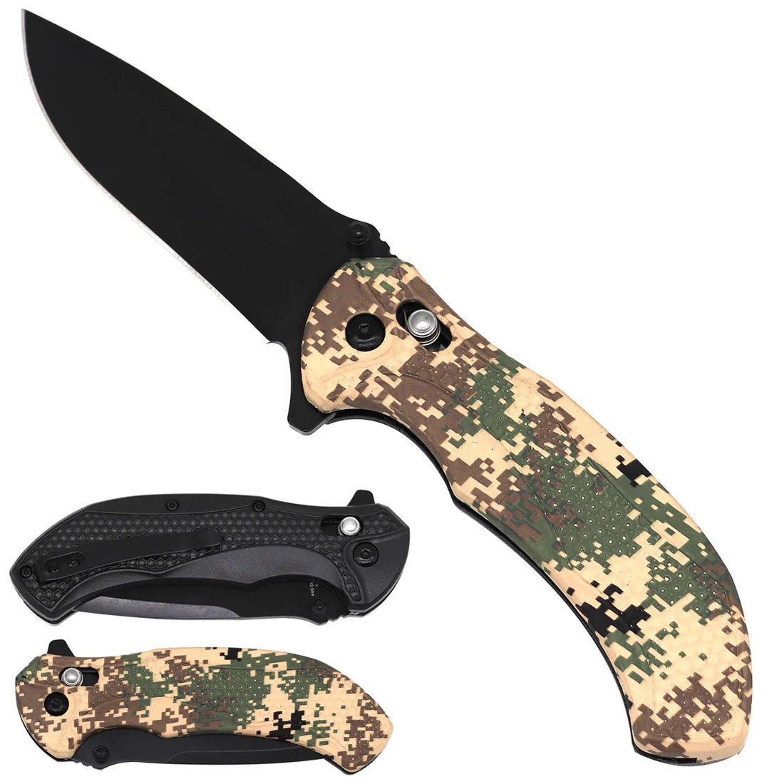 8" Spring Assisted Pocket Knife with Camo Handle - KS1510AR