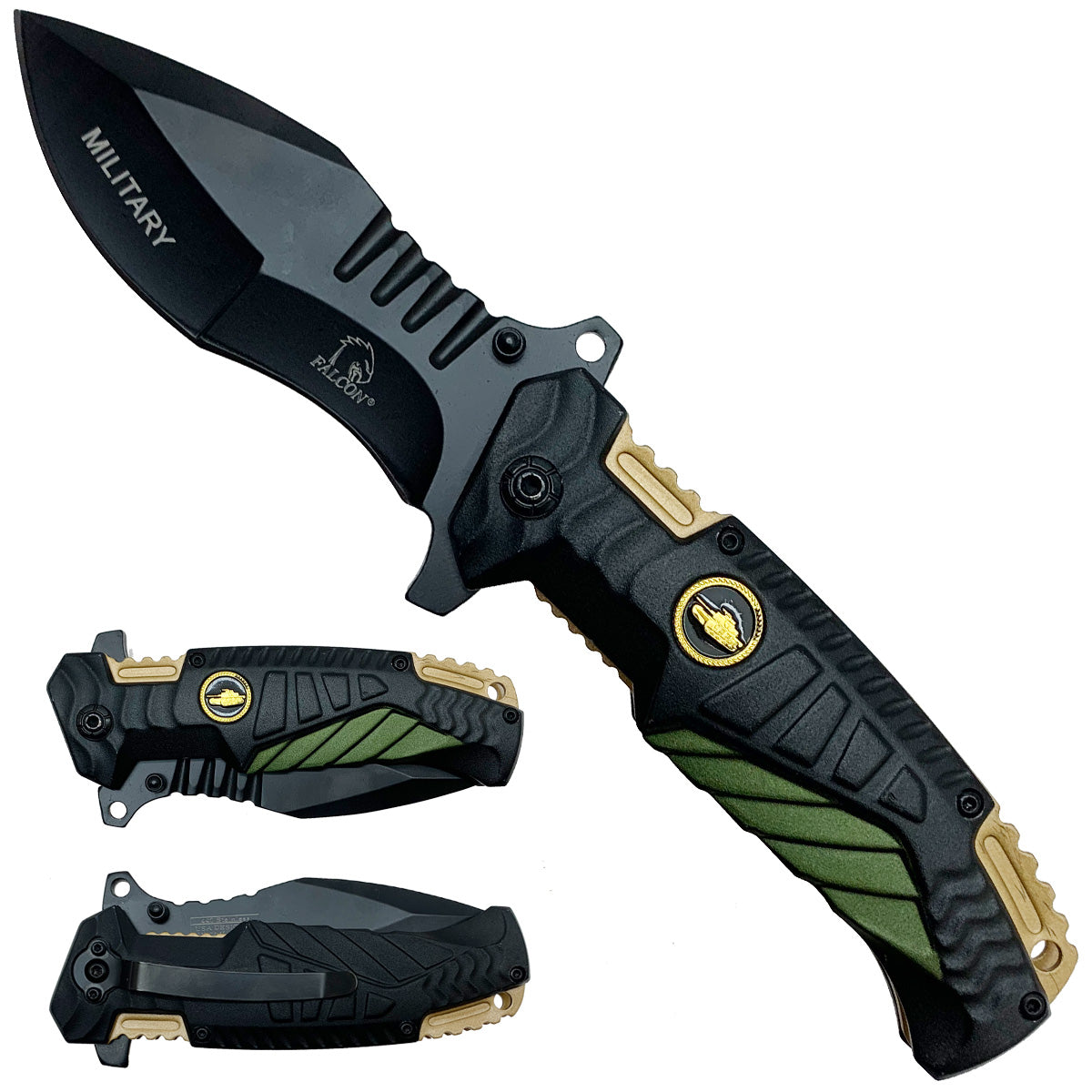 Falcon 8.5" Tactical Folding Pocket Knife (Green)- KS2002GN