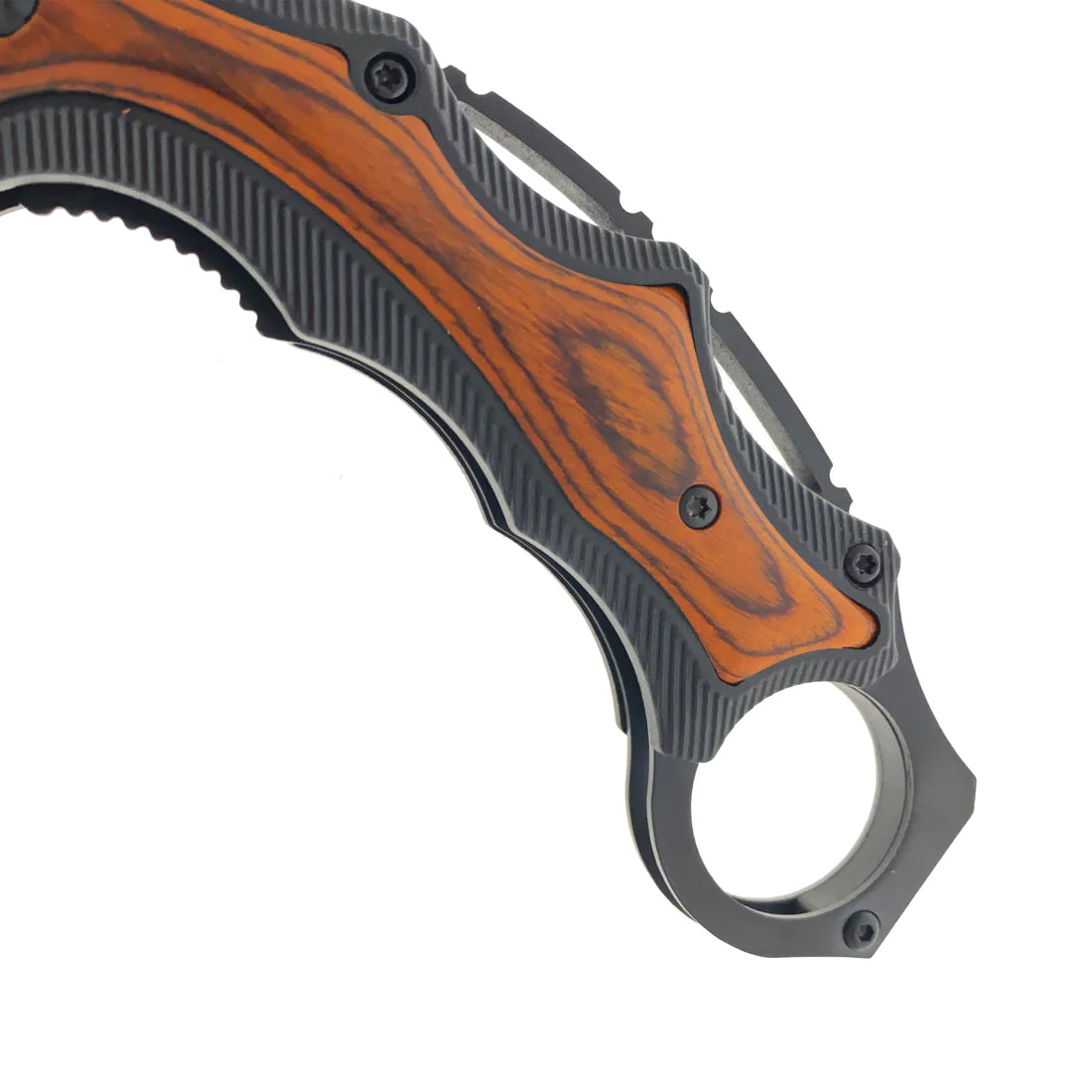7" Wood Spring Assisted Karambit Wood ABS handle - KS2627WD