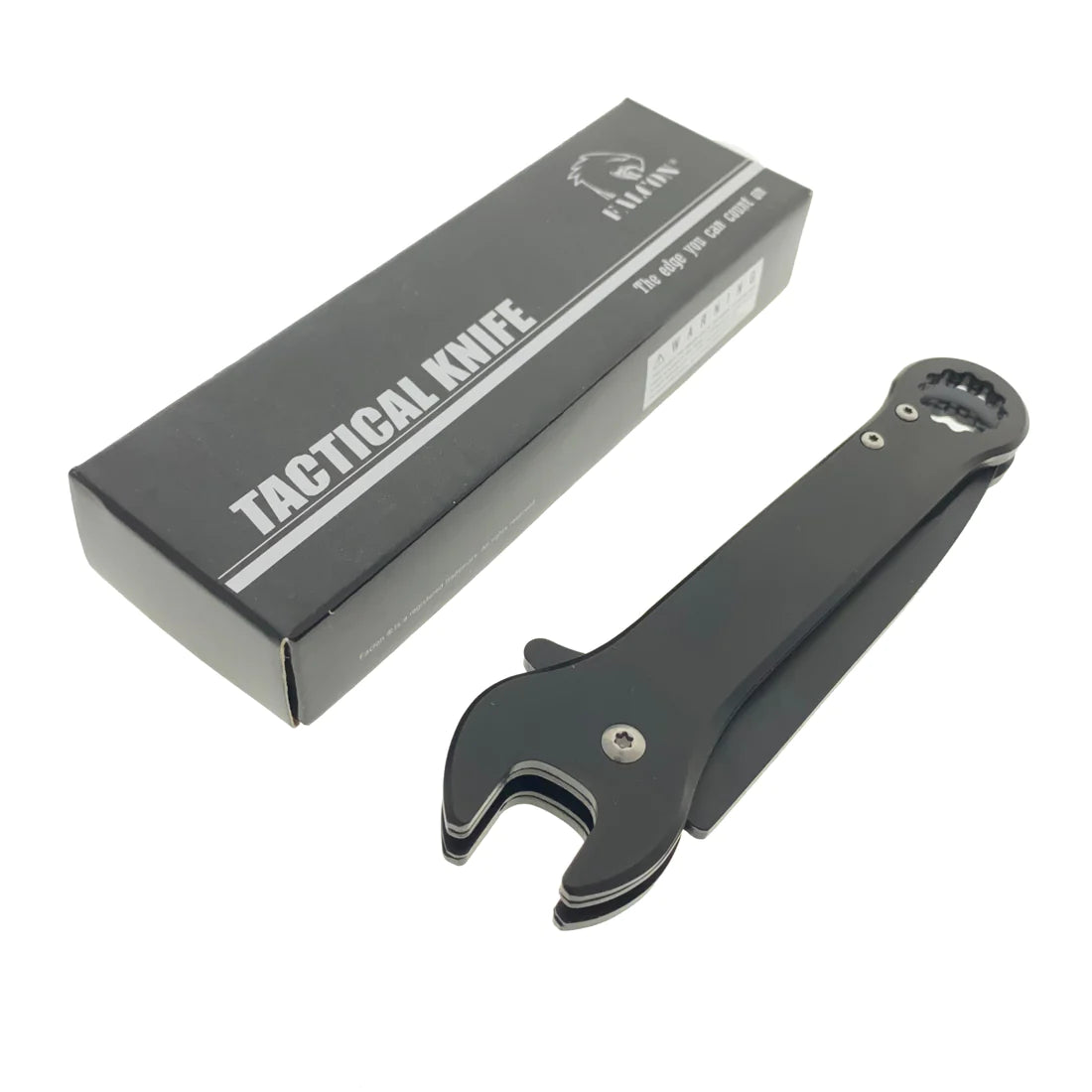 Falcon 7.75" Black Spring Assisted Knife with 12 mm Wrench Function - KS3096BK
