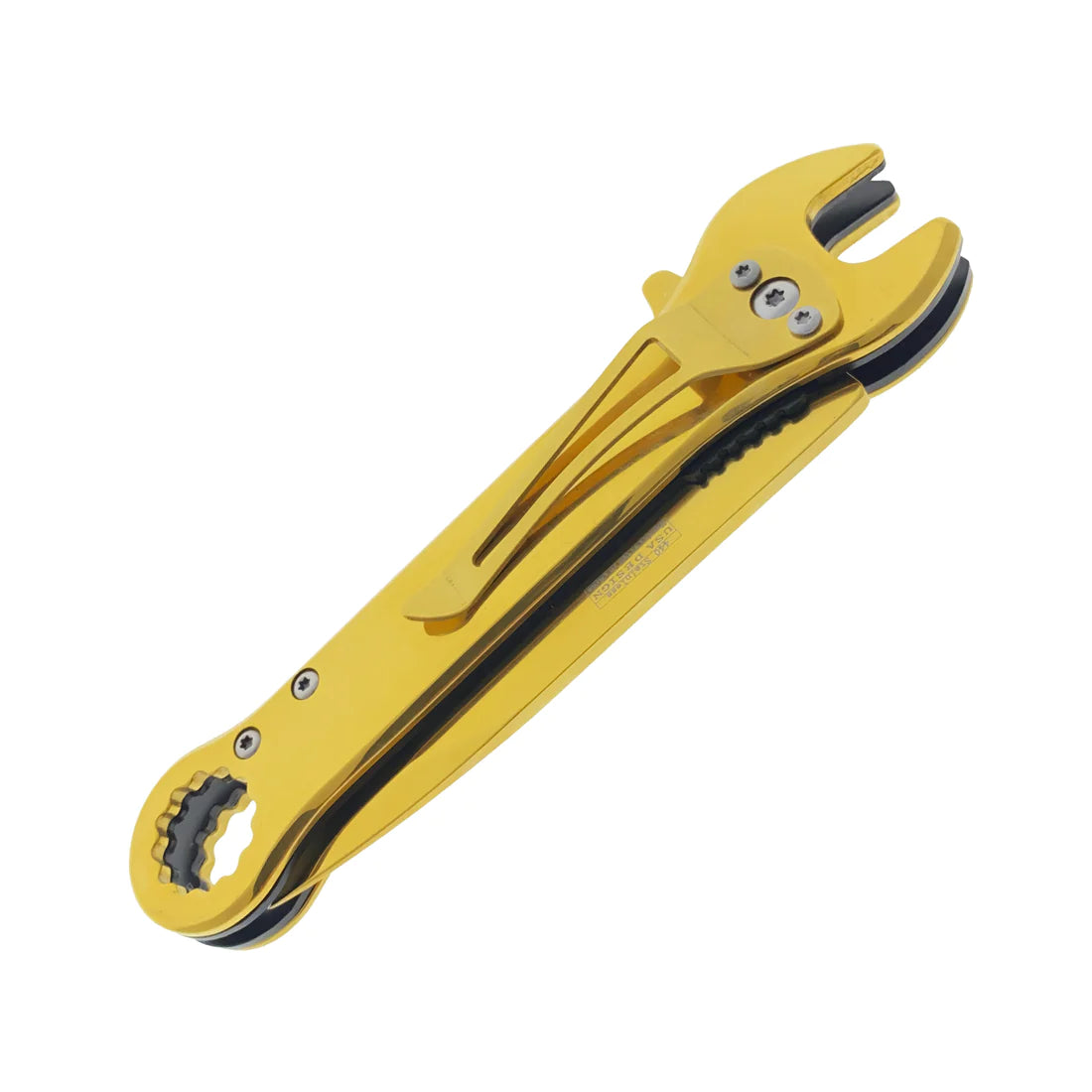 Falcon 7.75" Gold Spring Assisted Knife with 12 mm Wrench Function - KS3096GD