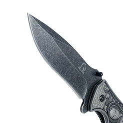 Falcon 8 1/4” Spring Assisted Knife w Black 3D Mermaid - KS3609GY