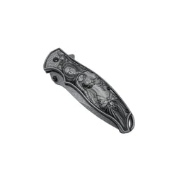 Falcon 8 1/4” Spring Assisted Knife w Black 3D Mermaid - KS3609GY