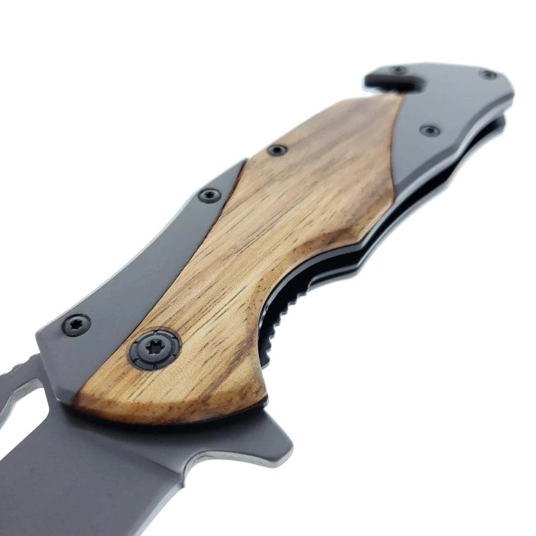 Falcon 7" Silver Blade & Silver and Wood Handle - KS5178GZB