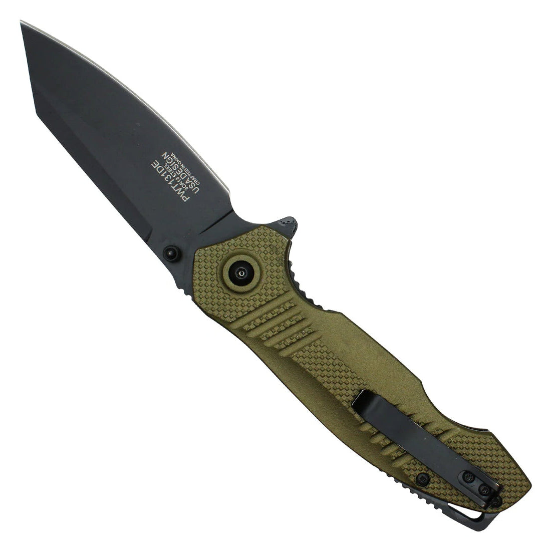 Wartech 8.25" Tactical Spring Assisted Pocket Knife with Green Handle - PWT131DE