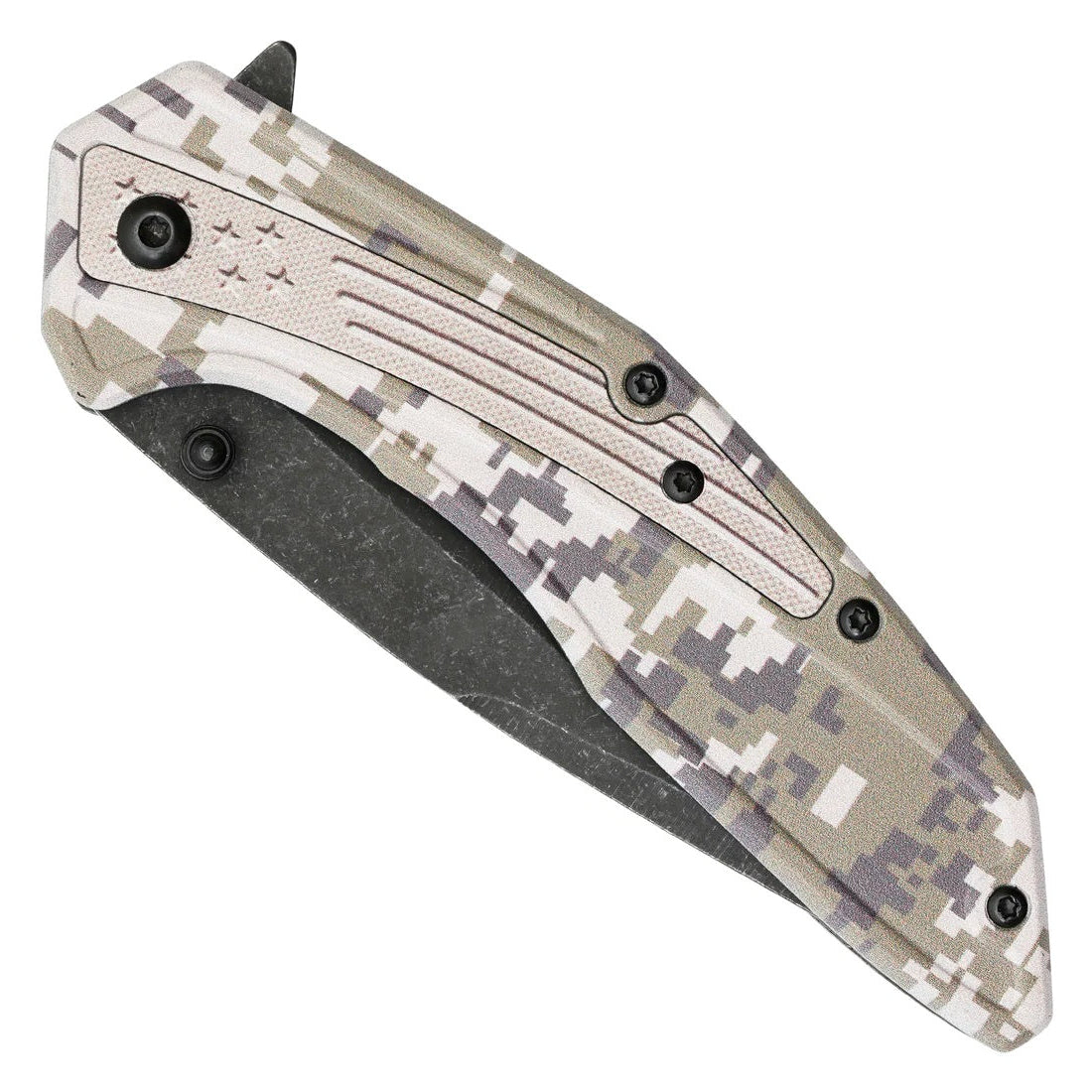Wartech 8.5" stonewashed Pocket Knife with Tundra Camo Print handle - PWT135A