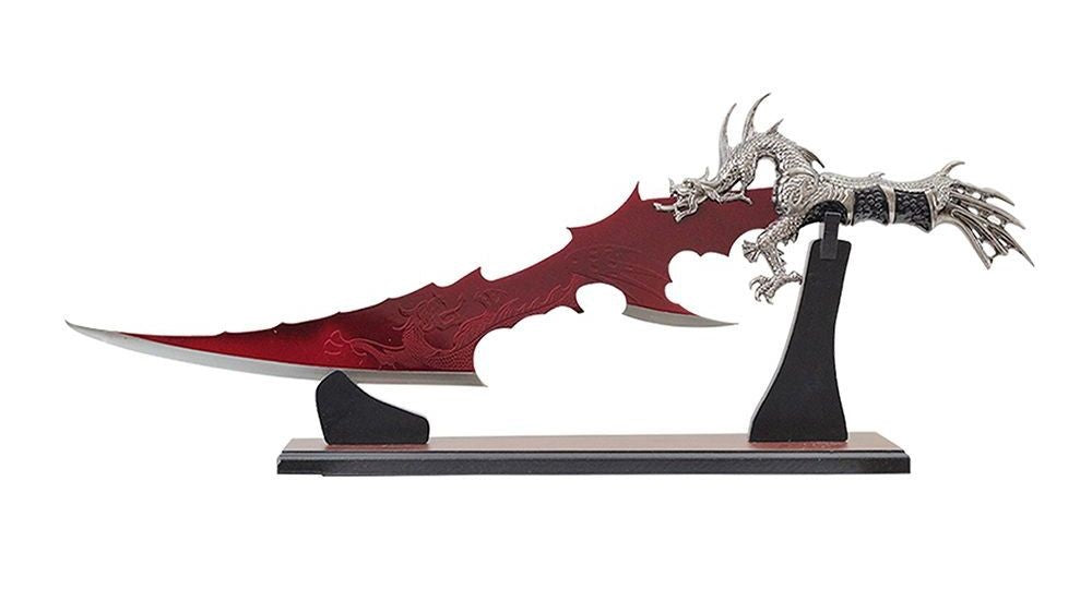 25" Red Dragon Fantasy Dagger w/display stand - SF0010