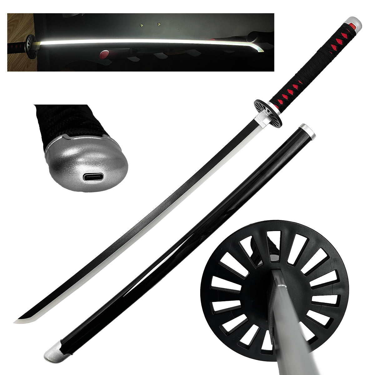 Wooden Bamboo Blade LED light Demon Sword 41"- SLW01 (T70301LED)(T70304LED)