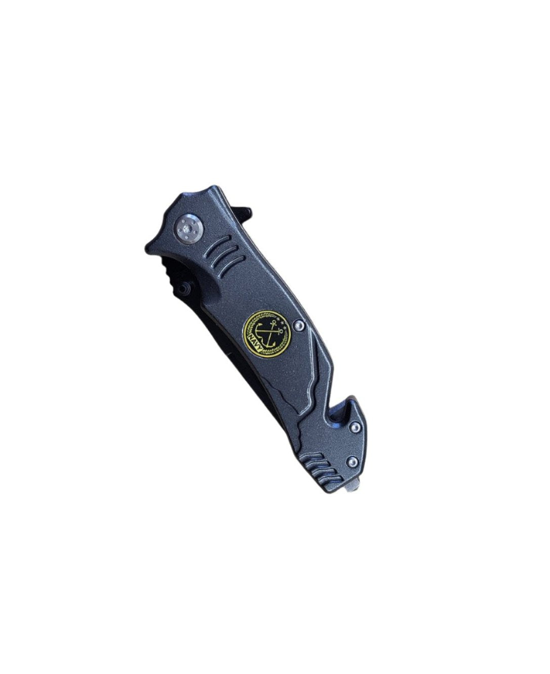 8" Spring Assist Navy Grey Serrated Tanto Blade Pocket Knife - T1047051NA