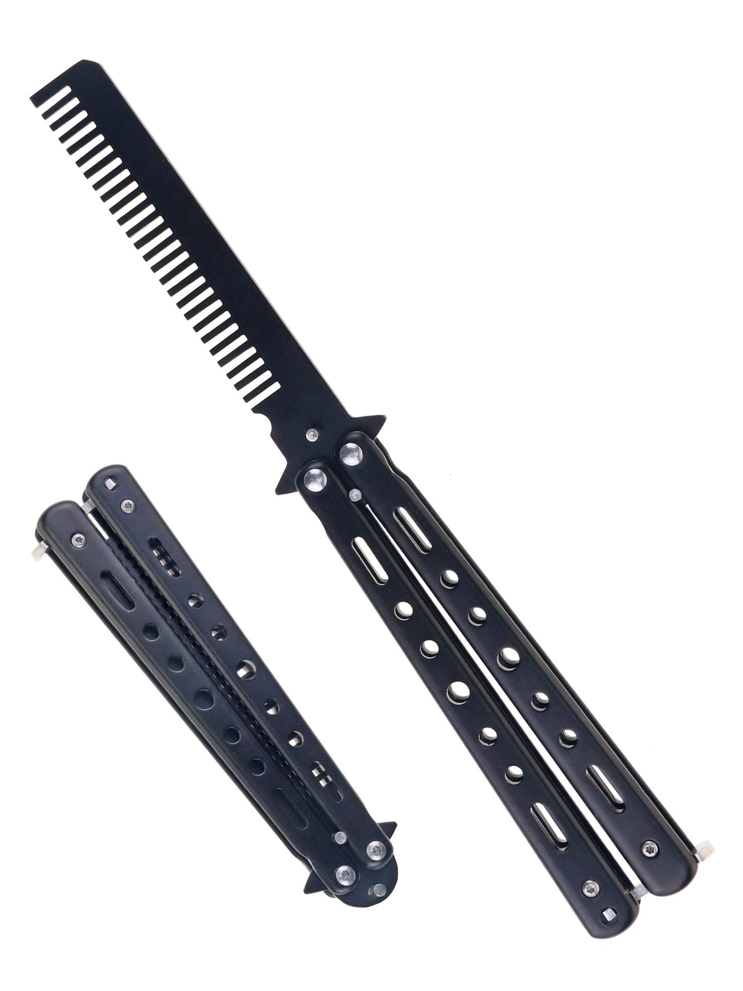 8.5" Black Butterfly Stainless Steel Trainer Comb- T205501-1BK