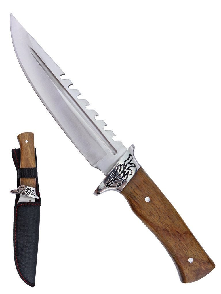 11.8″ Full Tang Hunting w/ 6.3″ Blade & Wood Handle - T22041