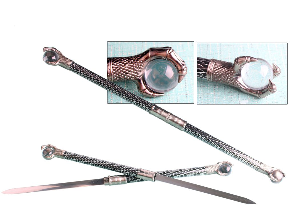29 3/4″ Double blade dagger with crystal ball claw - T255515BK