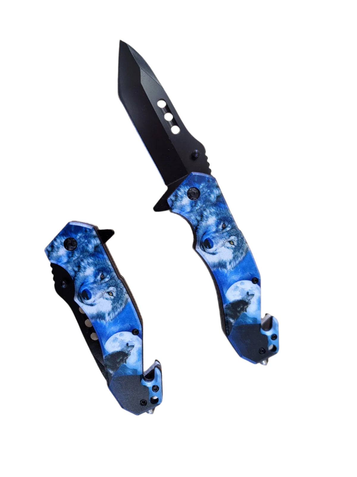 8.5" UV Printed ABS Spring Assisted Folding Knife - T27016-4