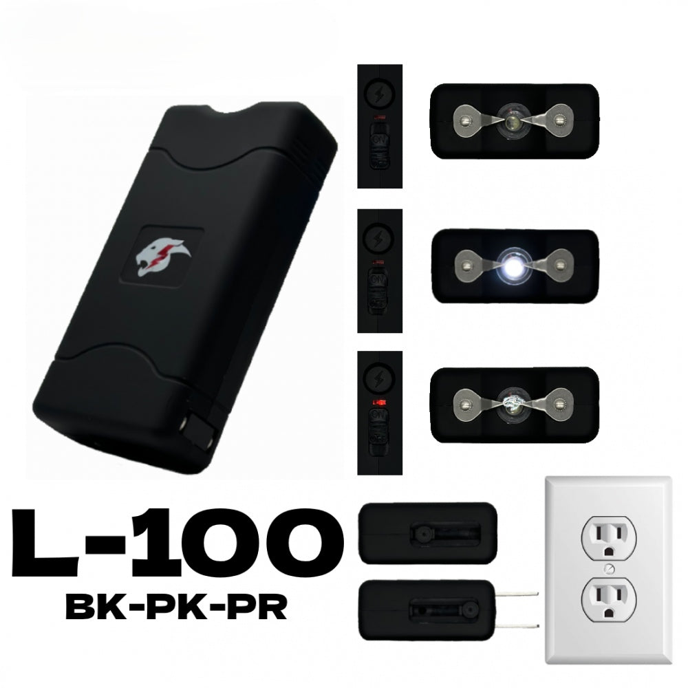 Black Max Power 4" Mini Stun Gun with Led Light - T31100BK (L-100PR)