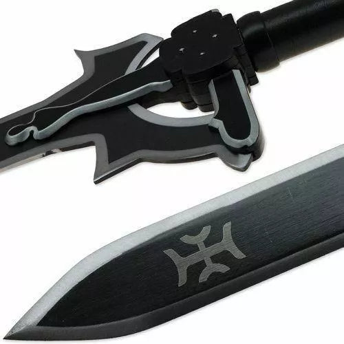 Metal 42" Blade Anime Black Long Sword w/ Wooden Scabbard- CHF1001 (T63645-1)