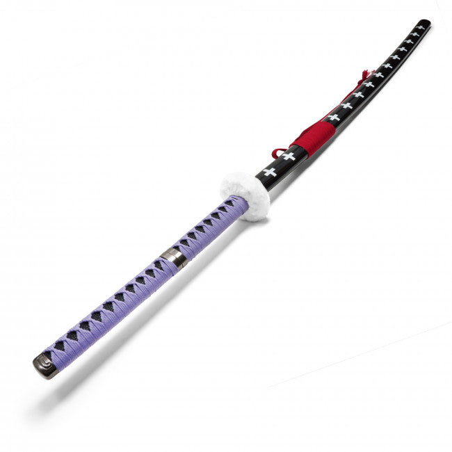 Metal 52-1/2" White feather tsuba samurai sword (Extra Long Vers.)- FS138L