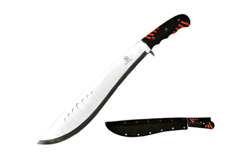 21" Machete with 7 holes on the blade and rubber handle - K1030-11