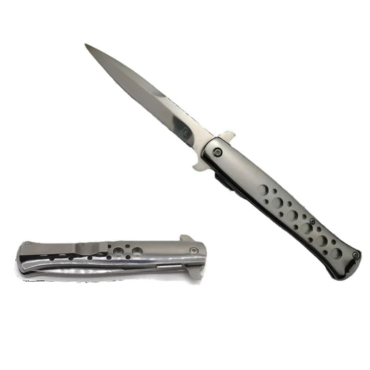 Falcon 9" Overall Metal Spring Assisted Knife With Chrom Coating - KS1109CH