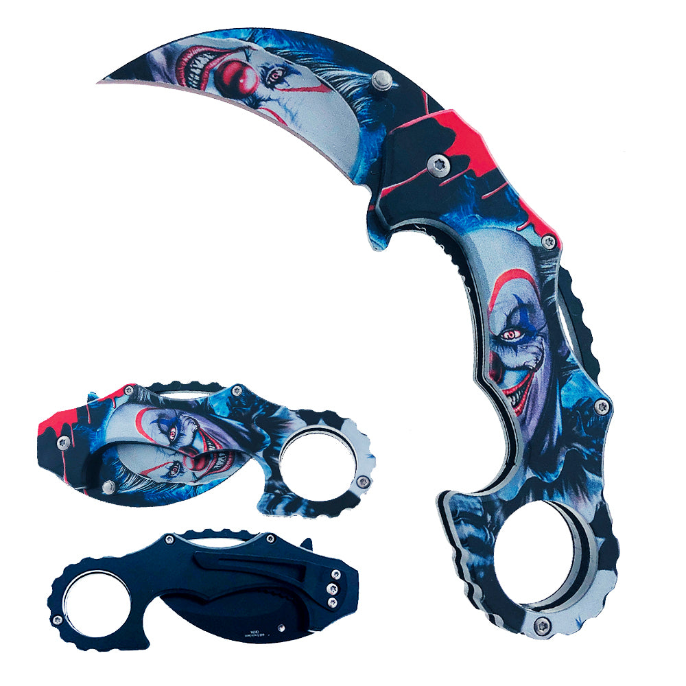 4.75" Fighting Style Assisted Spring Folding Pocket Knife - Joker - KS1661JK
