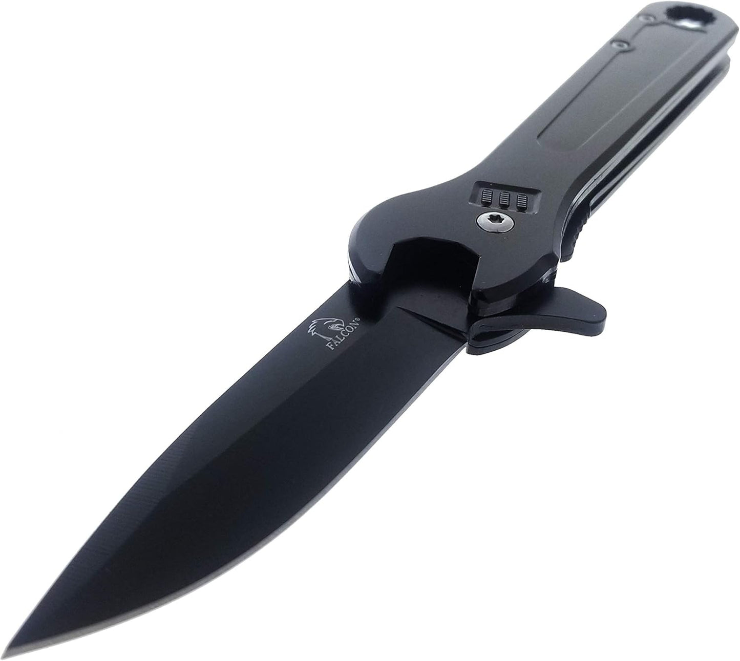 Falcon 7.5" Black Spring Assisted Knife with 12 mm/9 mm Gauge Gauge Wrench Function - KS34248BK