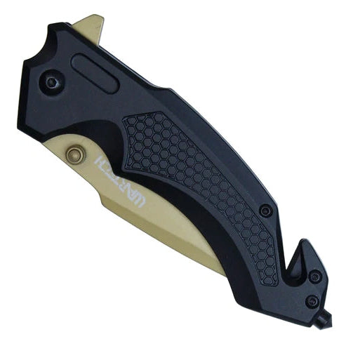 Wartech 8.25" Pocket Knife with ALUMINUM BLACK HANDLE - PWT370GD