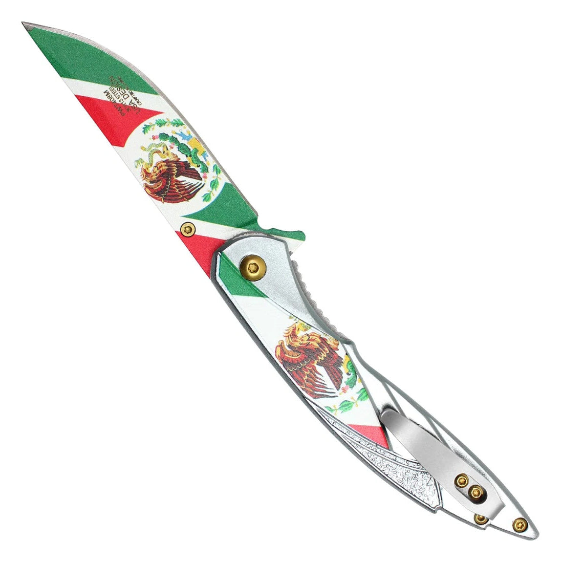 Wartech 8" Silver Mexico Pocket Knife - PWT408M