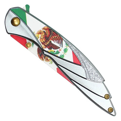 Wartech 8" Silver Mexico Pocket Knife - PWT408M