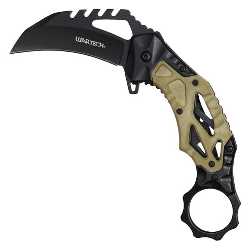 Wartech 7.25" Black & Tan Pocket Karamabit - PWT445DE