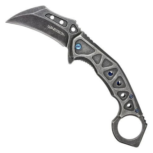 7.5" WRTTECH Stonewashed Steel Pocket Karambit - PWT452ST