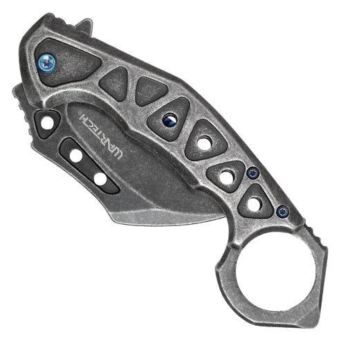 7.5" WRTTECH Stonewashed Steel Pocket Karambit - PWT452ST