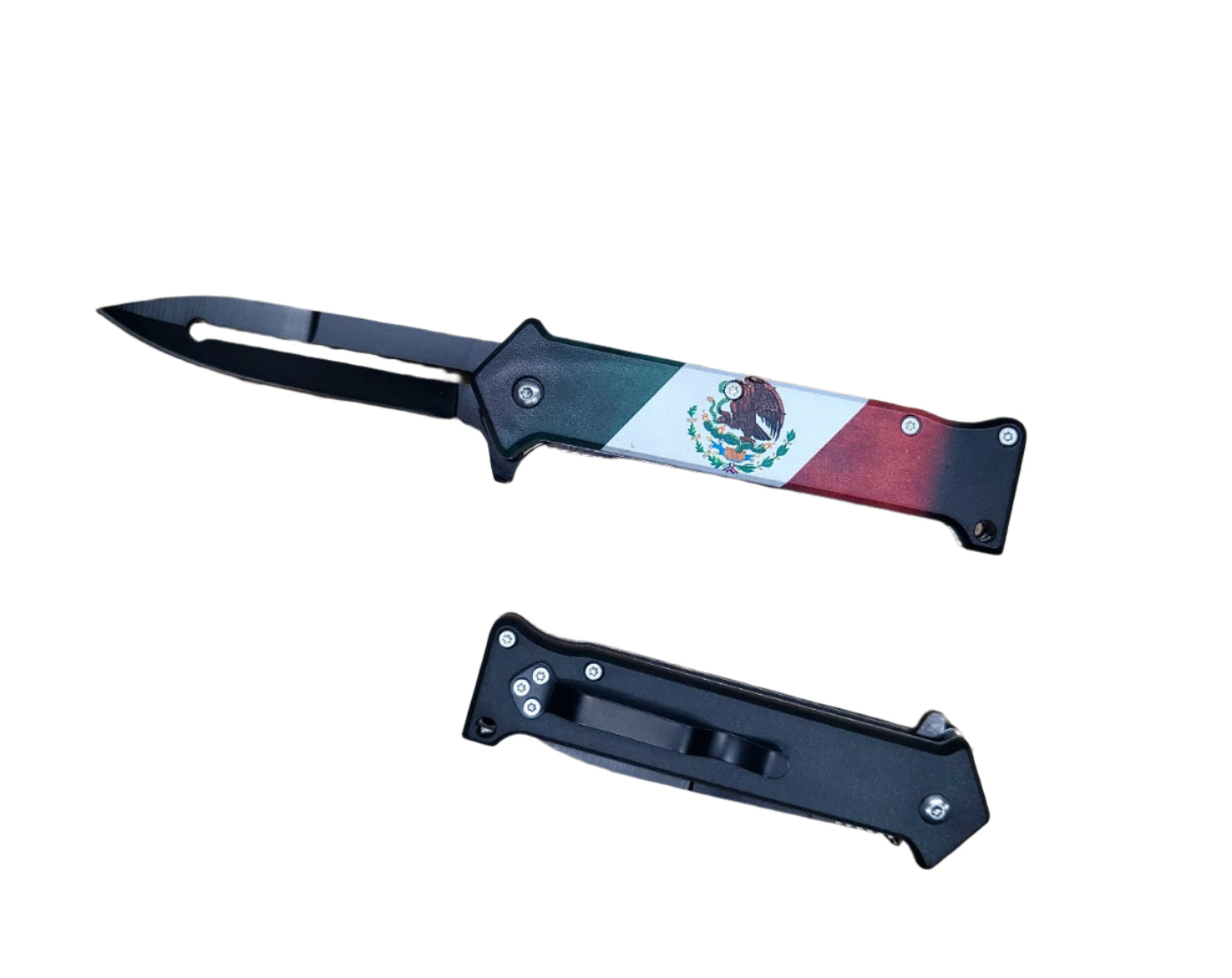 8" Spring assisted knife Mexican Flag - KS1024MF