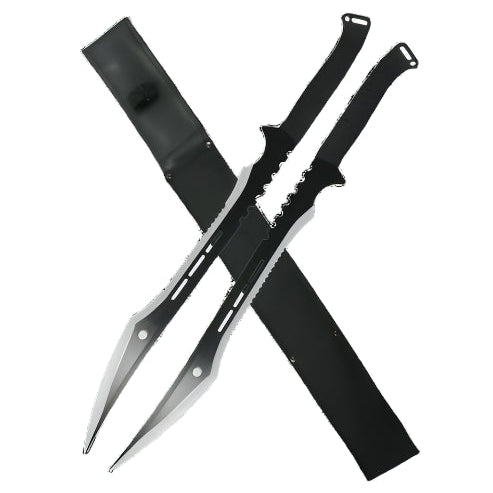 27" Twin Tactical Master Machete Set (Black) - SF1078BK