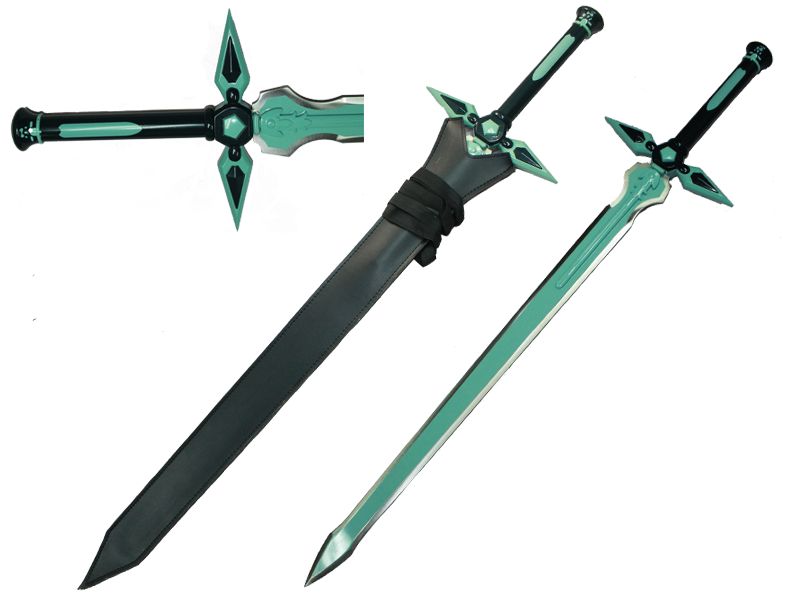 Metal 40" Green Long Sword w/ Faux Leather Sheath - CHF1002 (FS57)