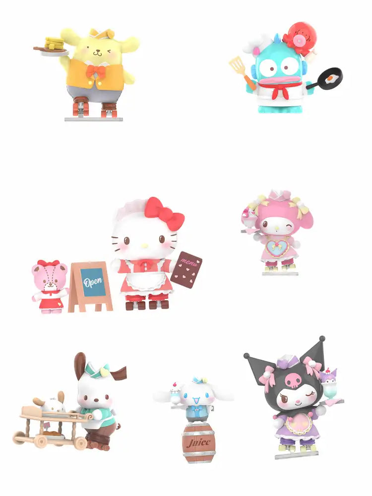 TOP TOY! Sanrio Rollier Skating Restaurant Figure Series - Blind Box Asst (6 pcs full Set) - 2303266910105