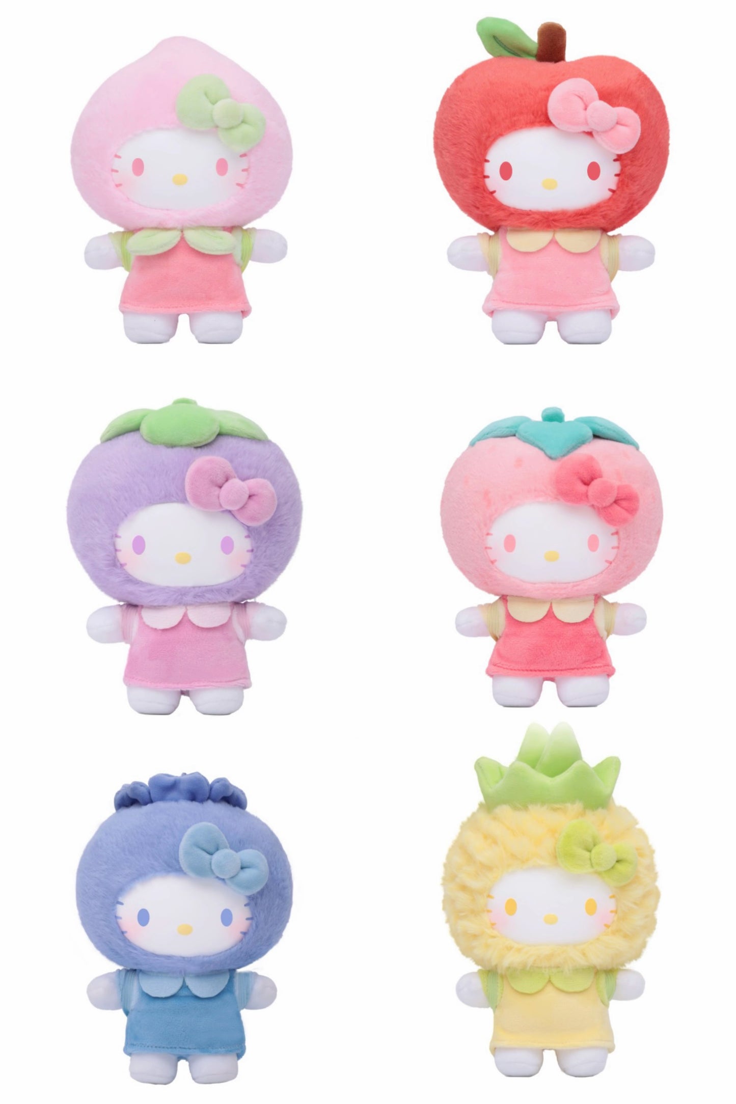 TOP TOY! Hello Kitty Fruity Paradise Vinyl Plush Pendant Series - Blind Box Asst (6 pcs full Set) - 2303445910100