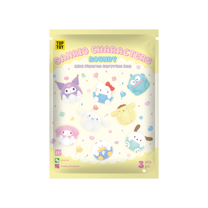 TOP TOY! Sanrio Characters Roundy Mini Figure - Blind Box Asst (10 pcs full Set) - 2303902510102