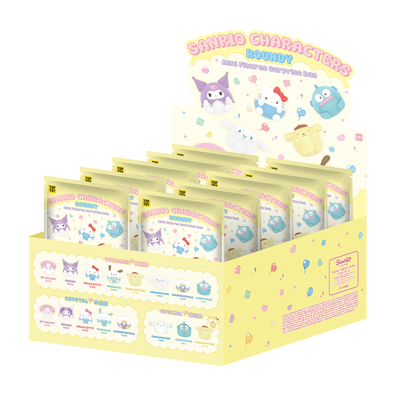TOP TOY! Sanrio Characters Roundy Mini Figure - Blind Box Asst (10 pcs full Set) - 2303902510102