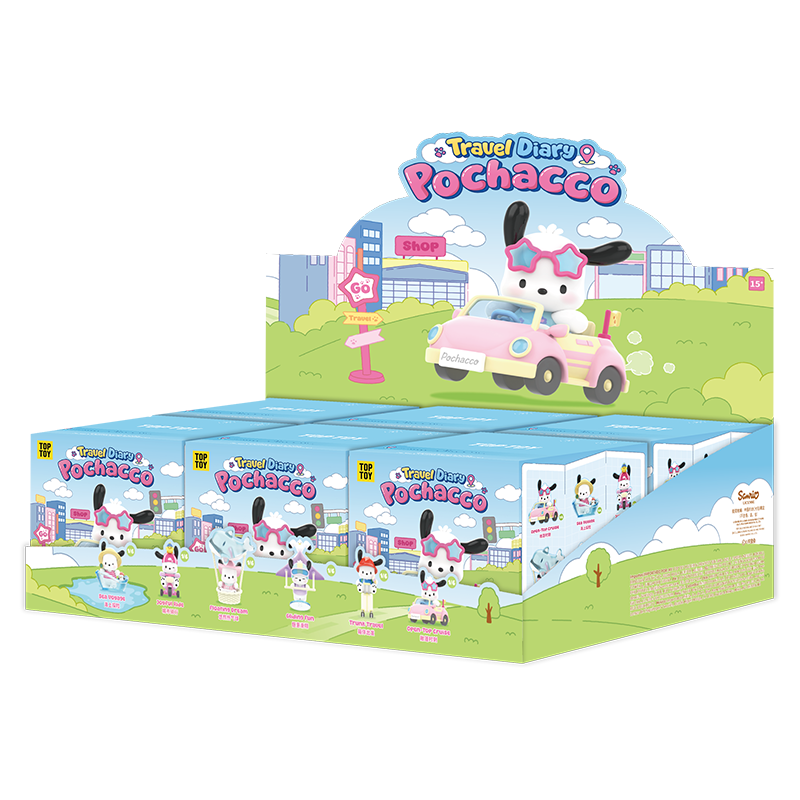 TOP TOY! Pochacco Travel Diary Figure Series - Blind Box Asst (6 pcs full Set) - 2304054510101
