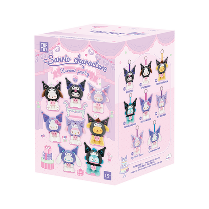 TOP TOY! Sanrio Characters Kuromi Party Vinly Plush Pendant Series - Blind Box Asst (8 pcs full Set) - 2304177110103