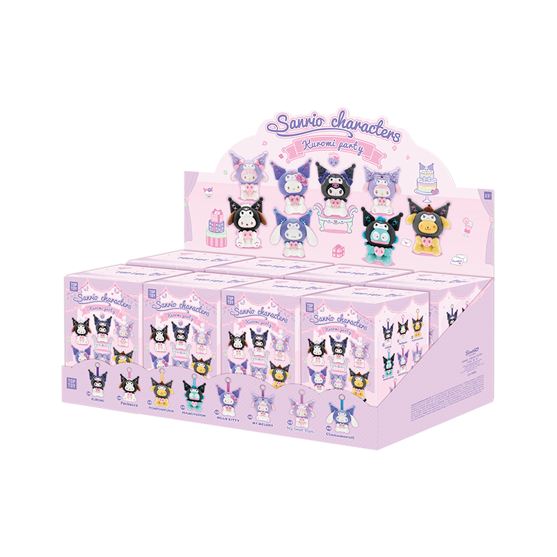 TOP TOY! Sanrio Characters Kuromi Party Vinly Plush Pendant Series - Blind Box Asst (8 pcs full Set) - 2304177110103
